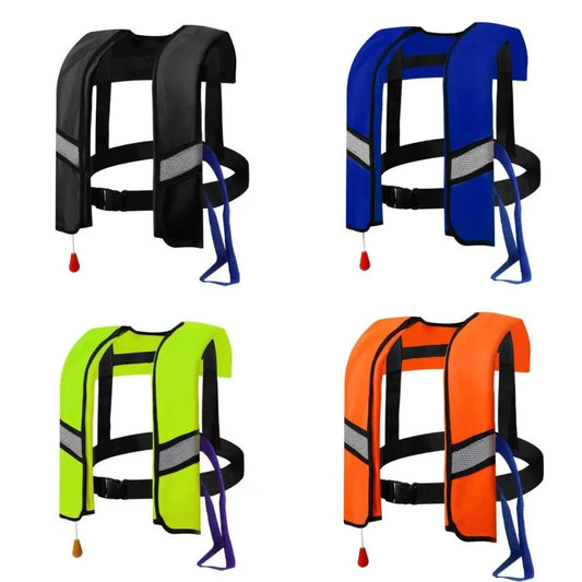 Adjustable Automatic Inflatable Life Jacket with Reflective Strips Safety Whistle Buoyancy Vest High Buoyancy